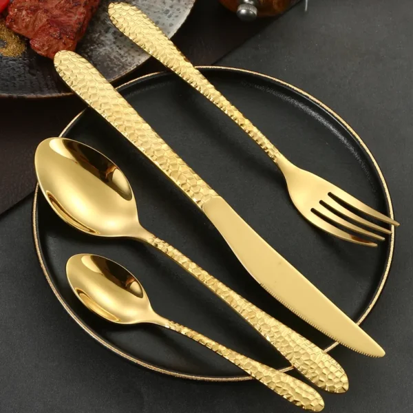 WSD2315 WANSHIDA OEM Stainless Steel Flatware Sets Cutlery Gold black