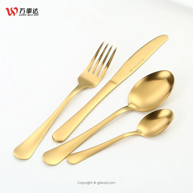 wanshida WSD4885 Bulk cutlery gold set